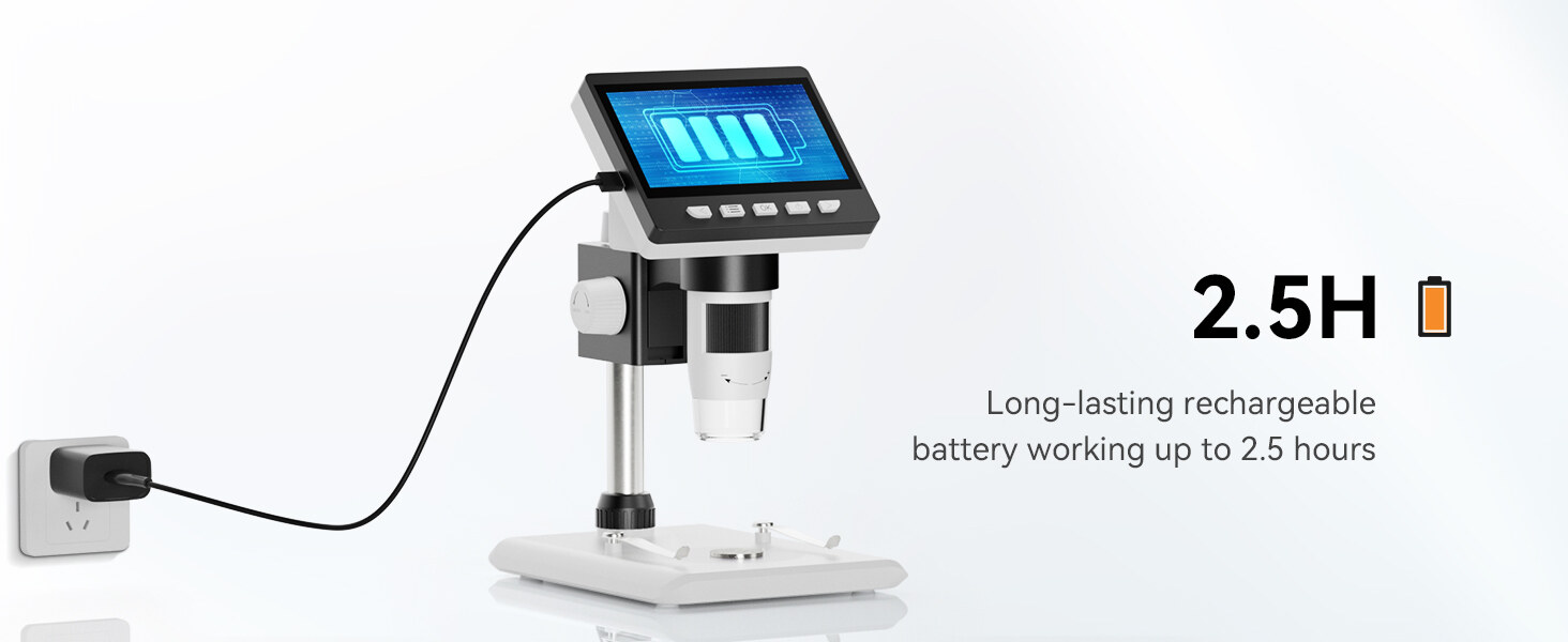 TOMLOV LCD Digital Microscope,4.3 inch FHD 1080P Portable Microscope