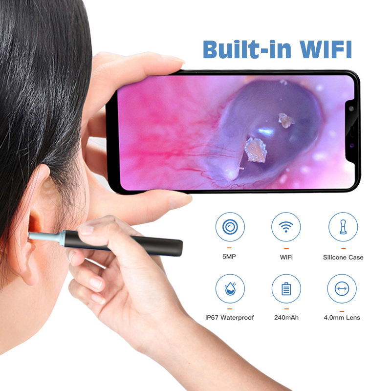 Hailicare 3.9Mm Earpick With Camera For Baby Adult Otoscope Endoscope