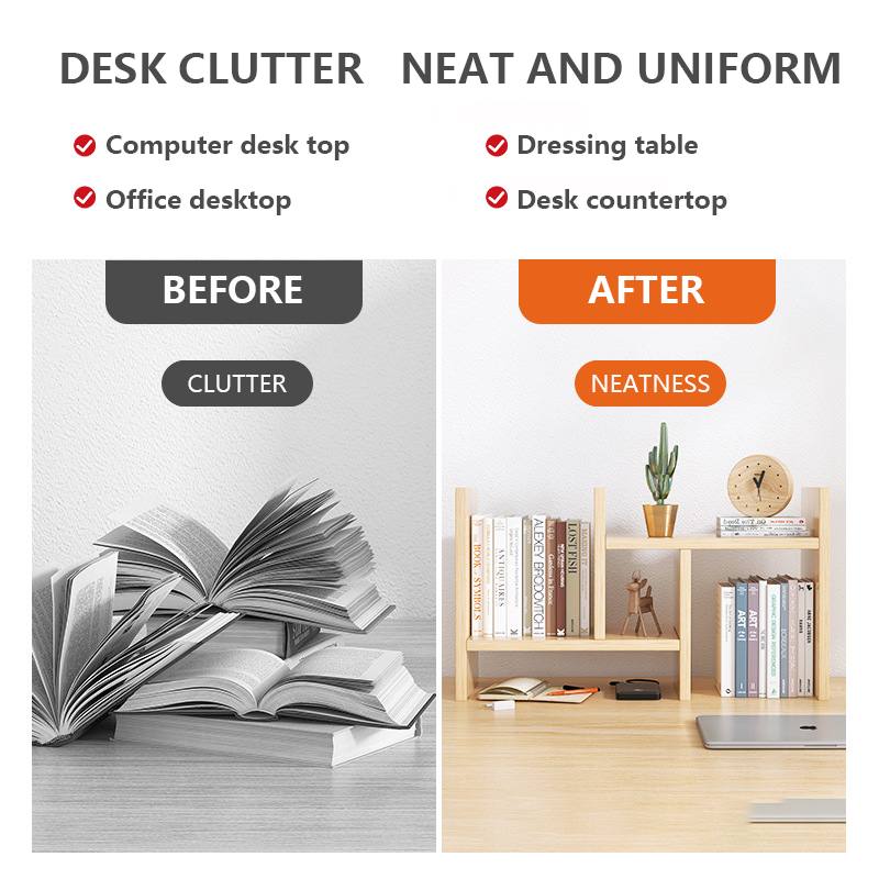 DIY Shelf Desktop Rack Book Shelf Document Organizer Desk Rack Tabletop ...