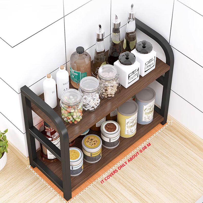 Kitchen Condiment Seasoning Storage Organizer Rack 2Tier Spice Rack ...