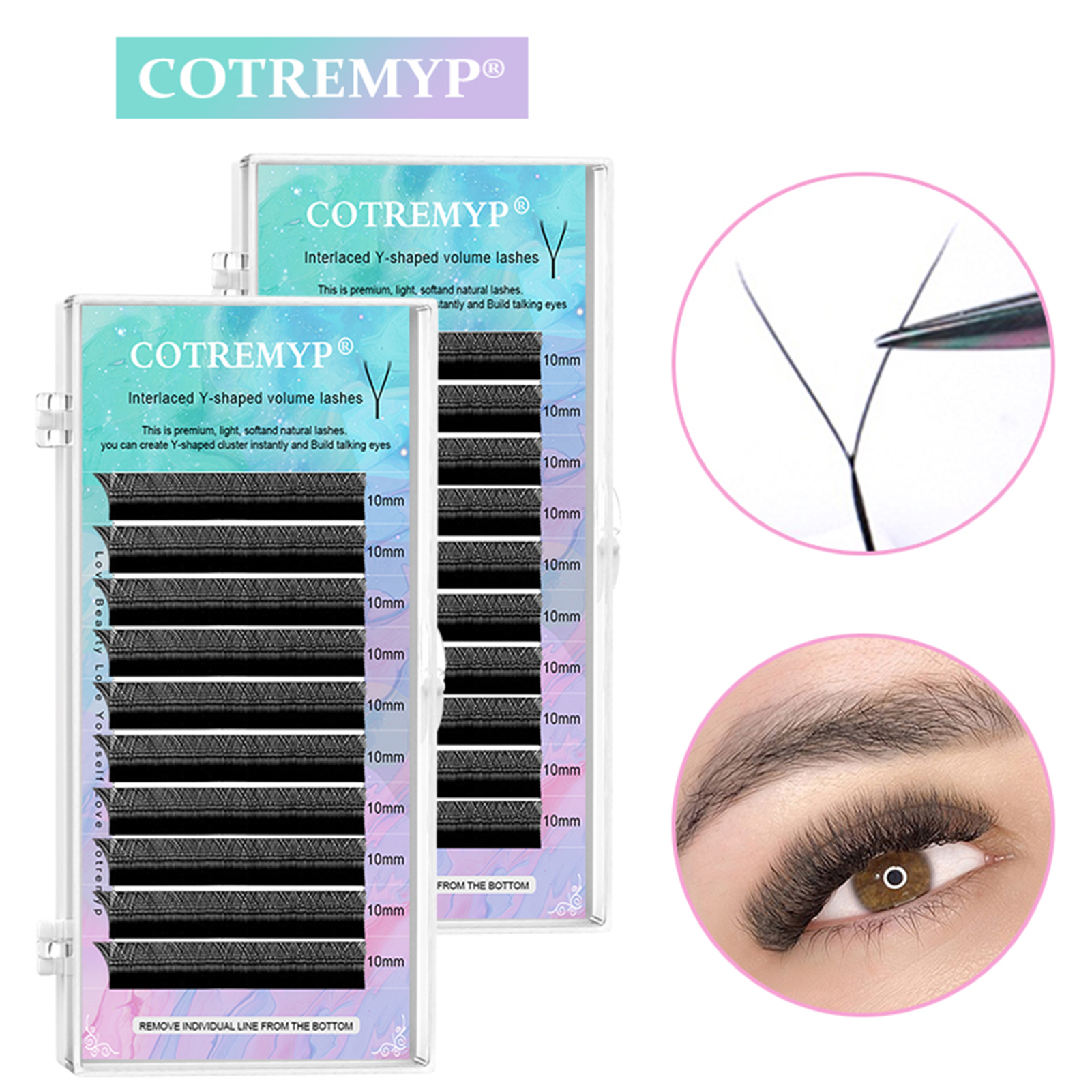 COTREMYP YY Eyelash Extensions C/D Curl Y Shape Lashes Premade Fan ...