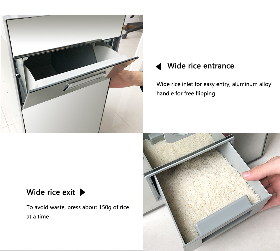 Embedded rice dispenser 20kg Stainless steel rice storage kitchen ...