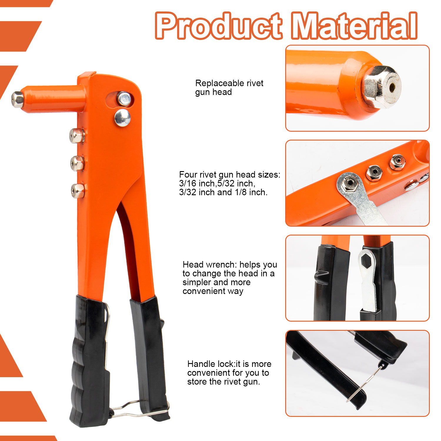 JLD Riveter Tools Heavy Duty 9.5'' Hand Riveter J-601 Rivet Gun ...