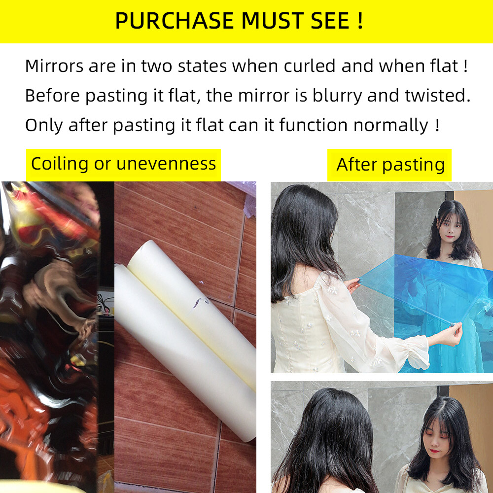 Self-adhesive Mirror Sticker Soft Mirror Wall Sticker Full-Body Mirror ...