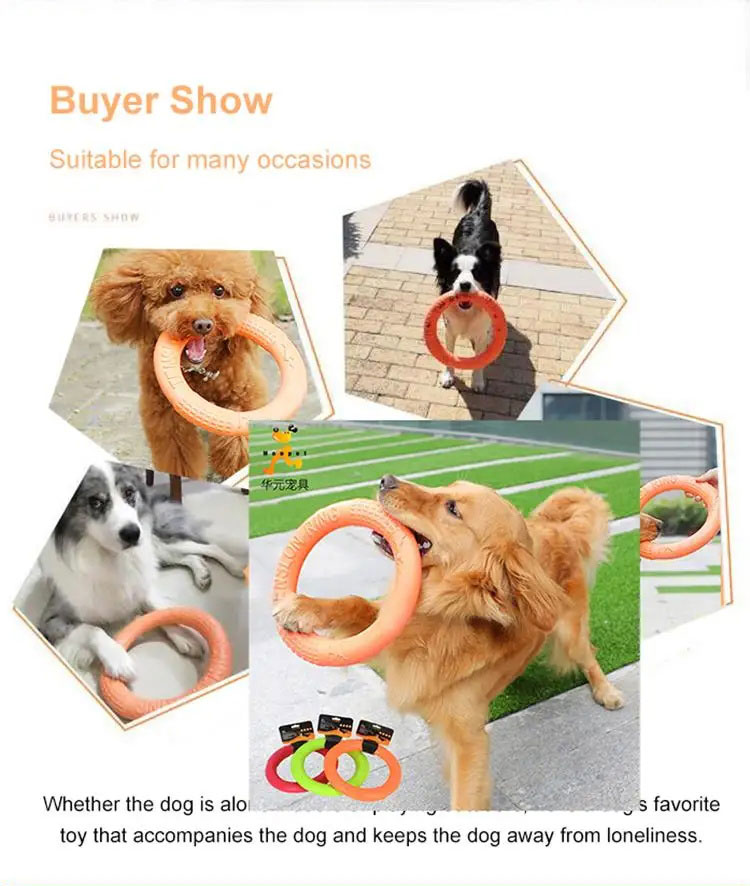 1pc Orange Dog Toys Pet Flying Disk Training Ring Puller EVA ...