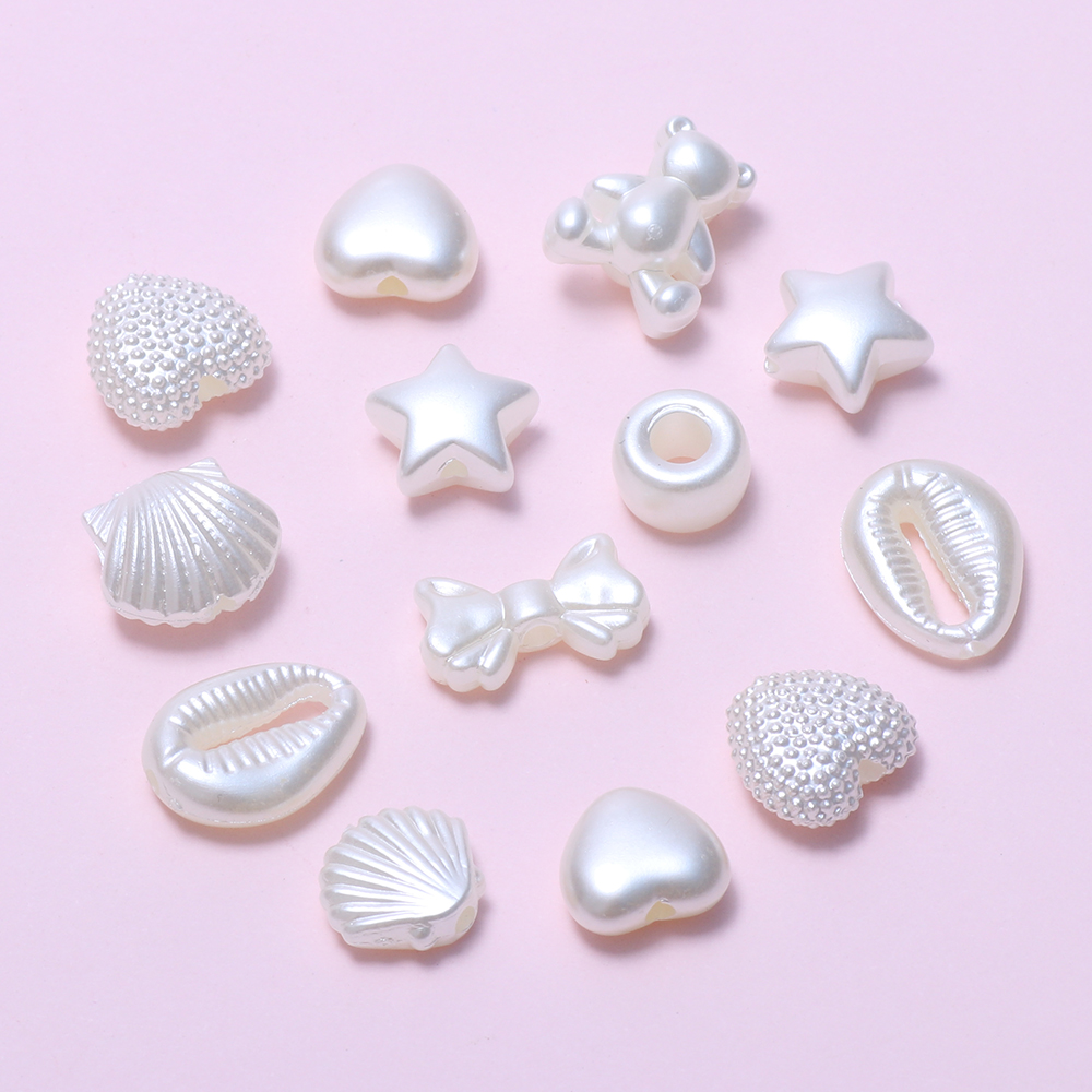 30pcs Acrylic Sea Shells Pearl Beads Love pentagram beads for jewelry ...