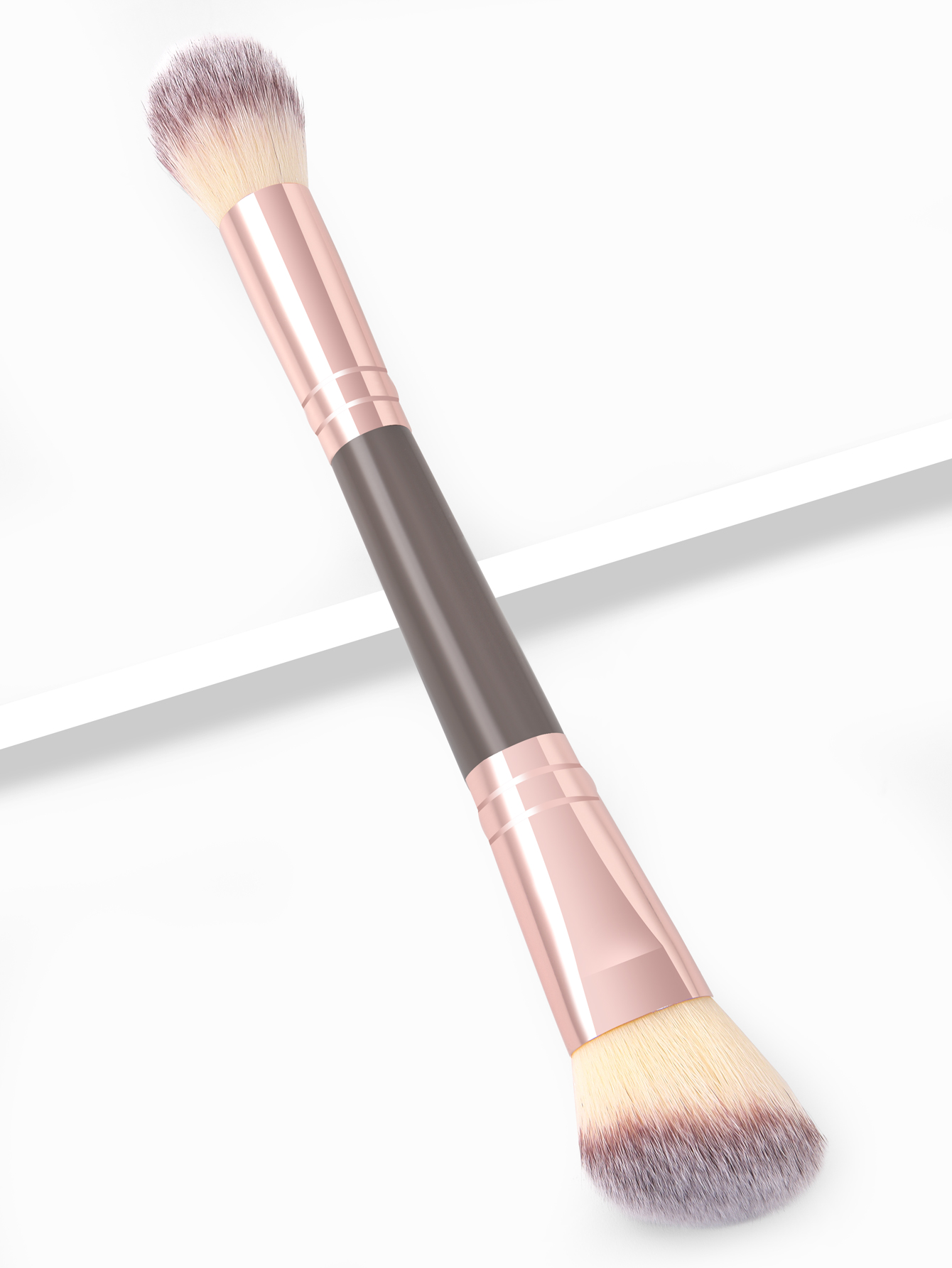 1 Pc Brown Double-Headed Blush Makeup Brush Includes Blush Brush Smudge ...