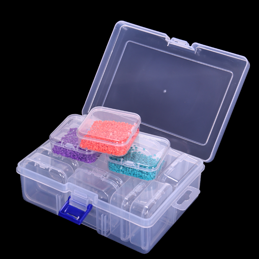 Organizer Perline Ricamo Scatola Organizer Per Diamond Painting - 28 Scomparti Trasparenti, 2 Pezzi Organizer Plastica - 6
