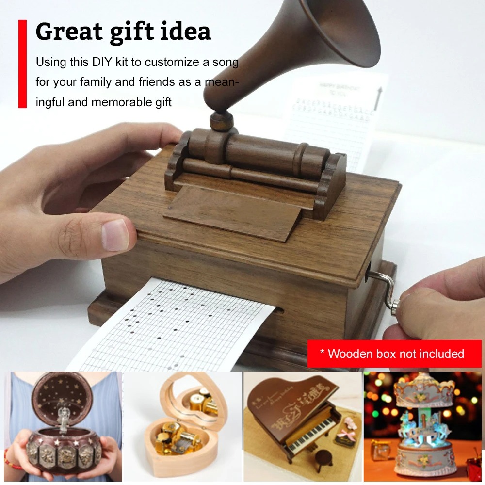 KOShobby DIY 15-Note Music Box Movement Hand-Cranked 15 Notes Music Box ...