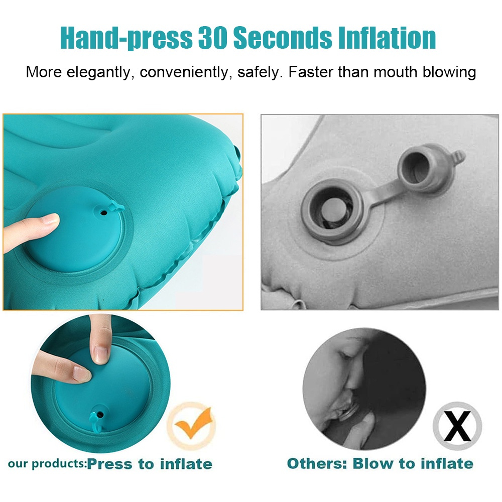 Inflatable Pillow Neck Pillow Outdoor Travel Camping Pillow Ultralight ...