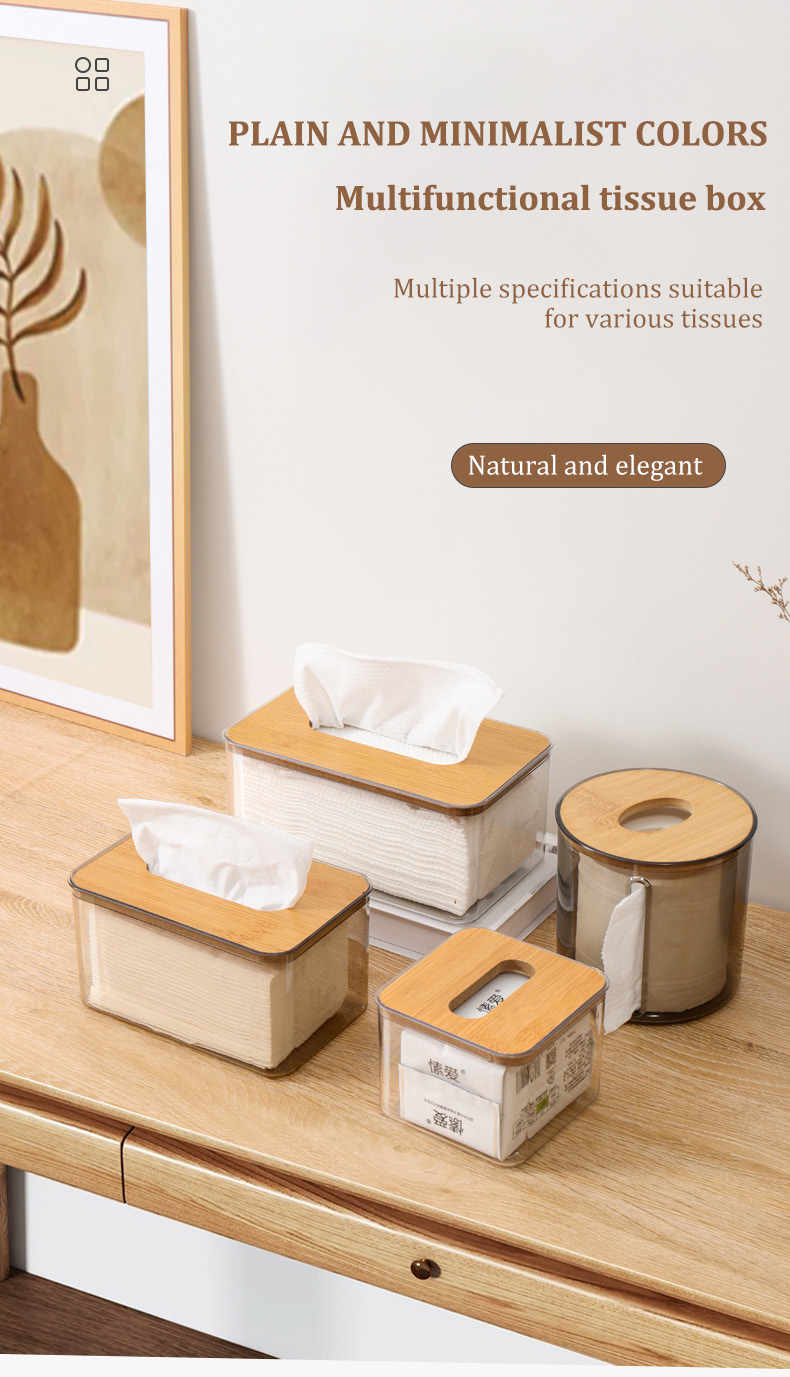 KAKW Transparent Tissue Box With Lid Acrylic Storage Box Minimalist and ...