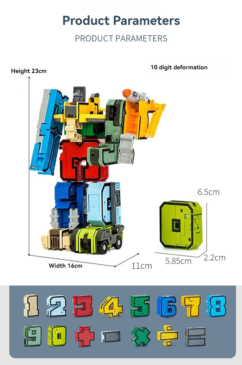 Number Deformation Robot Toys, Assemble Building Blocks Kits Digital ...