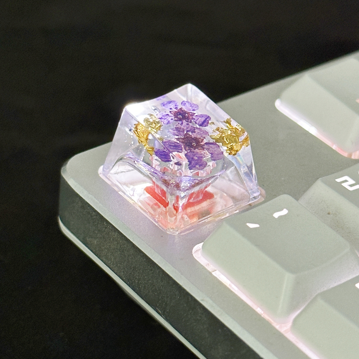 1 Piece Super Transparent Flower Keycap Real Flower Dried Flower ...