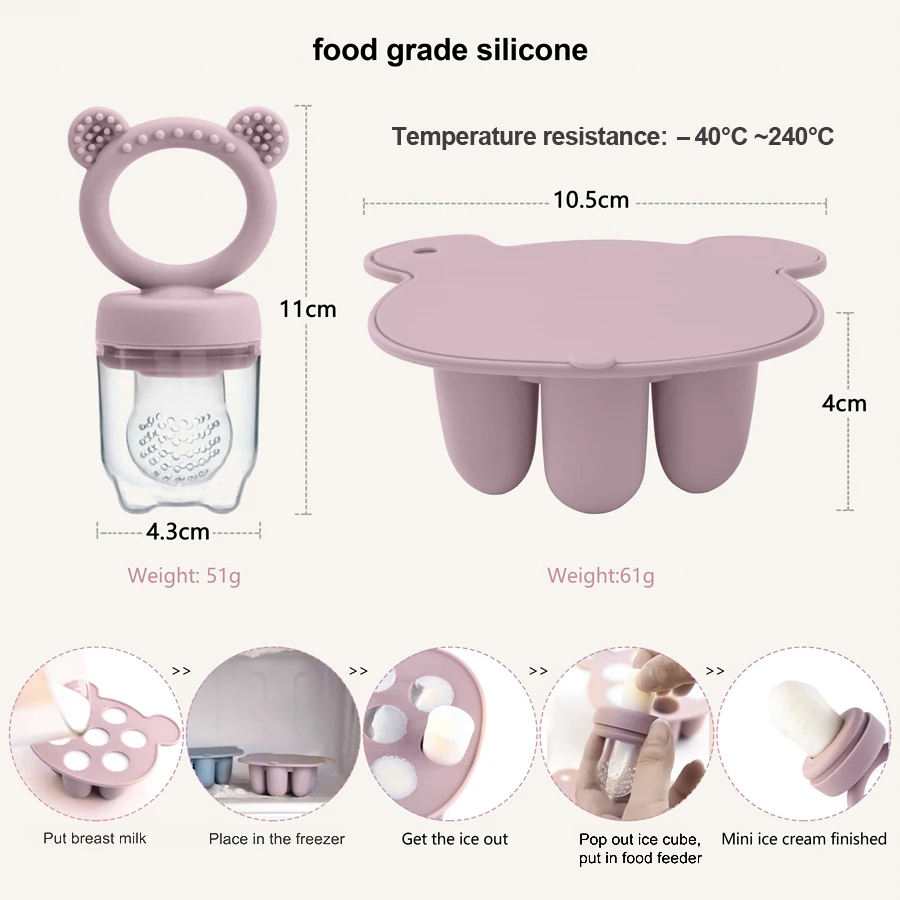 Baby Fruit Feeding Pacifier Toy Silicone Mold Ice Cream Maker Popsicles ...