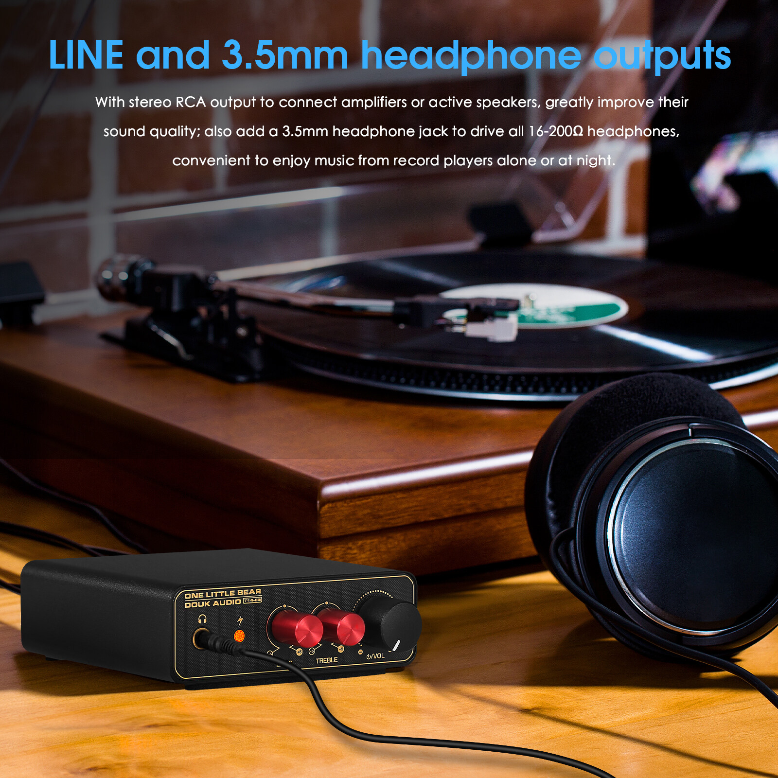 Douk Audio T14-EQ Stereo RIAA MM/MC Phono Stage Preamp Home Turntables ...