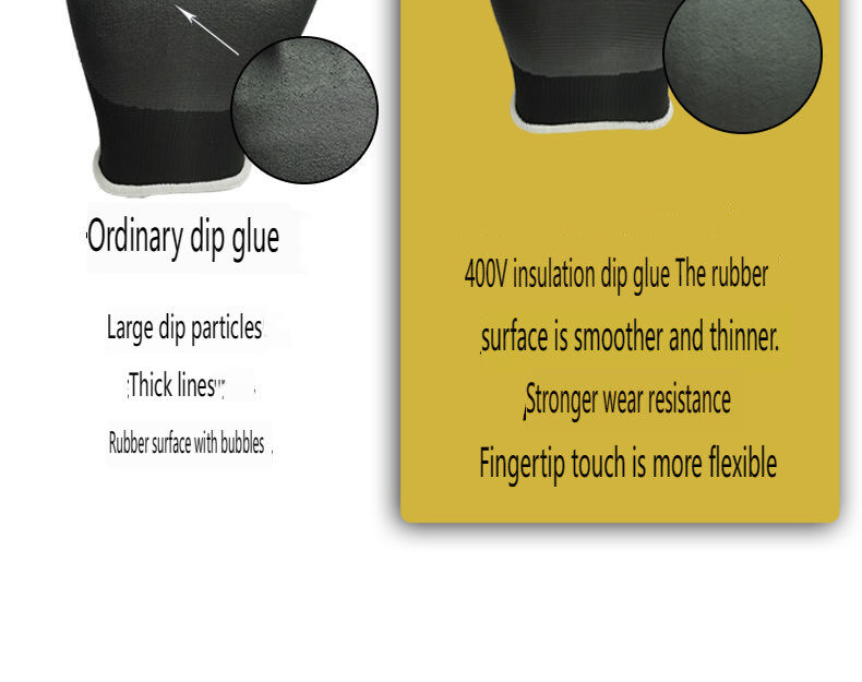 Electrical Insulated Rubber Gloves Electrician Class 00 Max Use 
