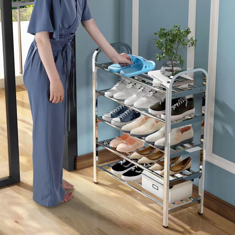 DK Shoe Racks 3/4/5/6 Layer Stainless Steel Stand Shoe Storage Rack ...