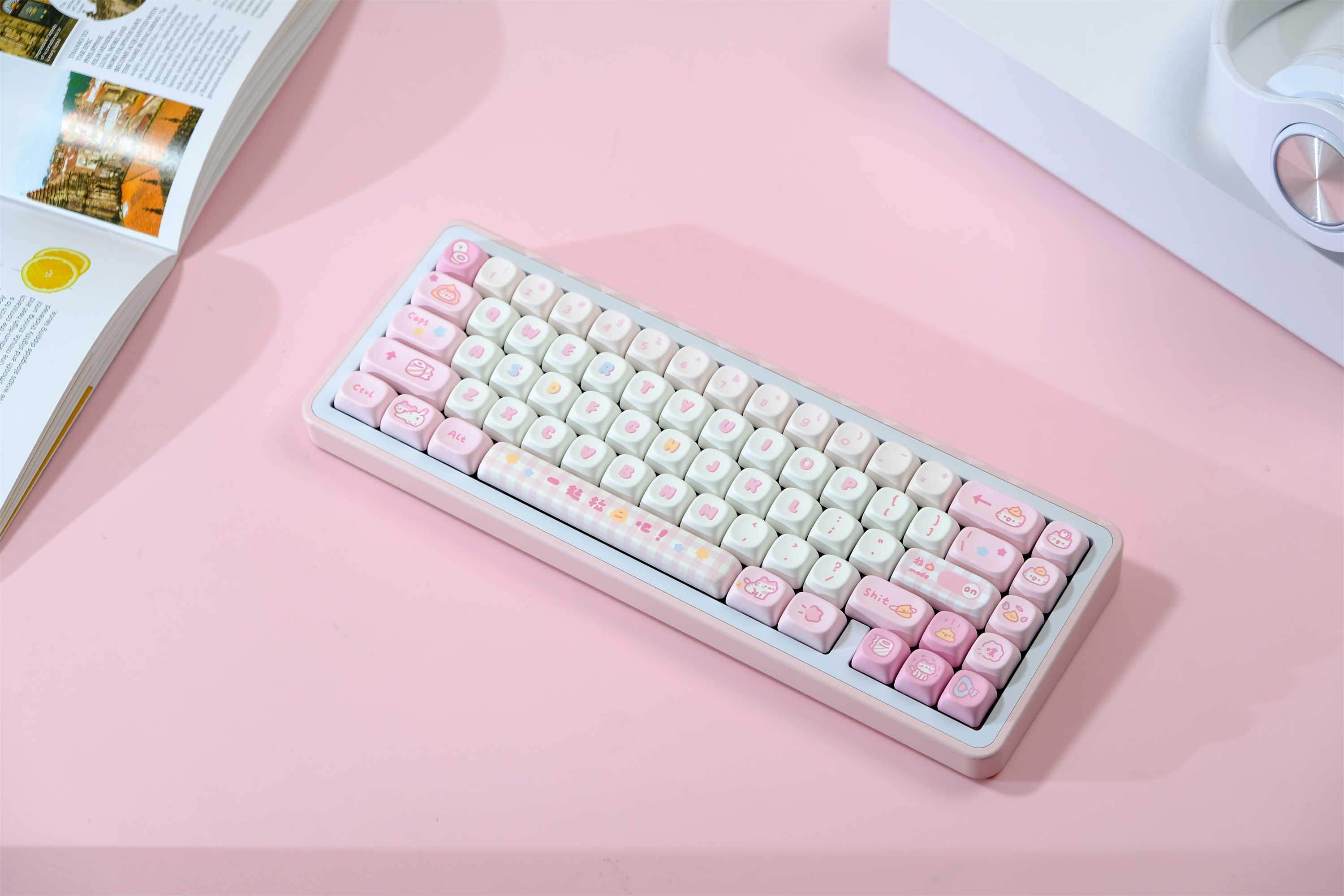 GMK Poop Cat keycaps, 126 Keys keycaps MOA Profile DYE-SUB Personalized ...