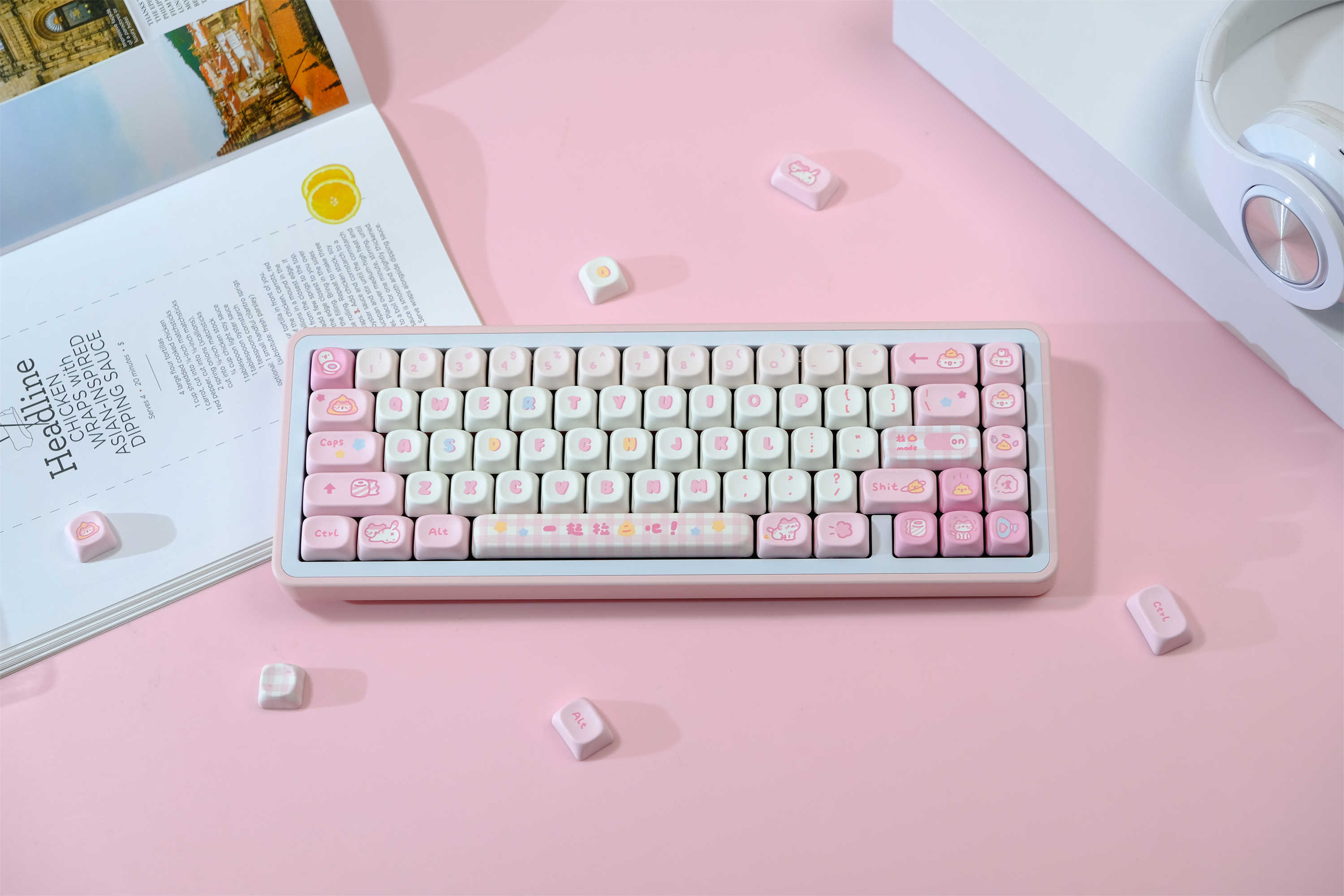 GMK Poop Cat keycaps, 126 Keys keycaps MOA Profile DYE-SUB Personalized ...