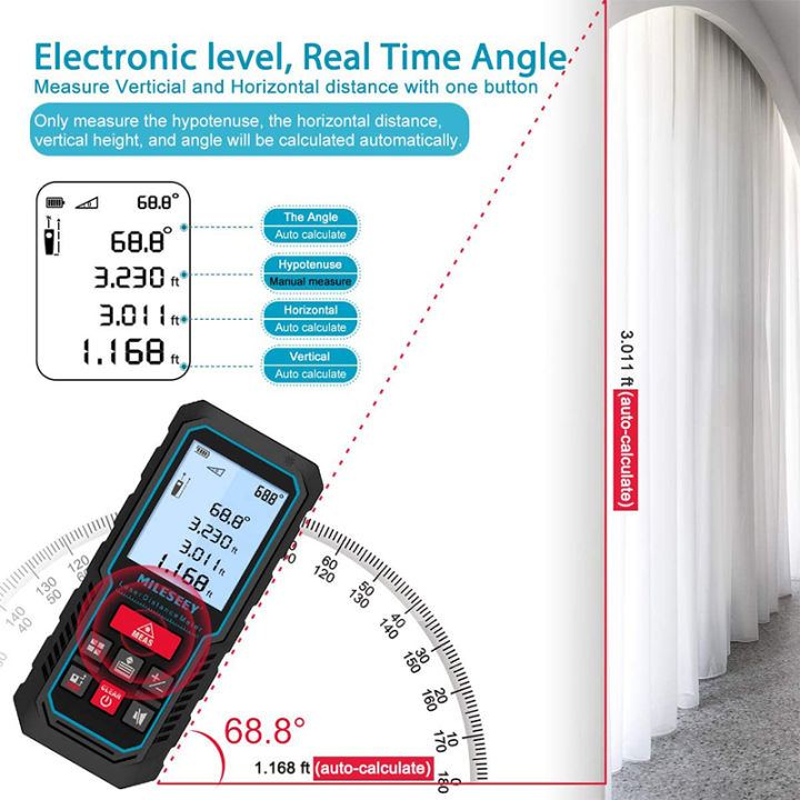 Mileseey Laser Measure Device, 229ft Digital Laser Tape Measure with ...