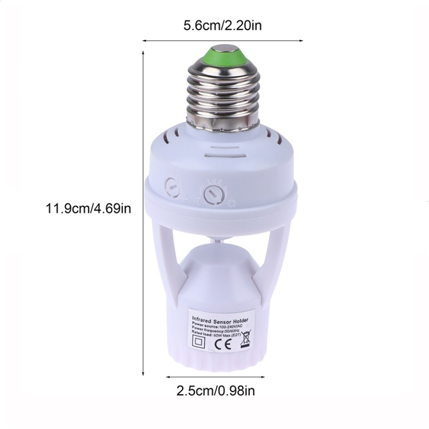 E27 Infrared Human Body Sensor Lamp Holder LED Sensor Switch Light ...