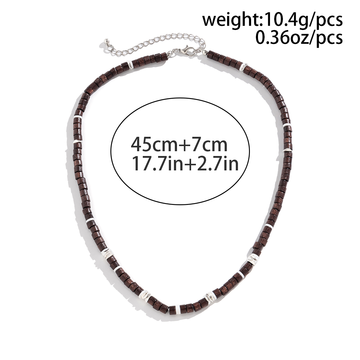 Small Wood Beads Chains Short Choker Necklace for Men Trendy Beaded ...
