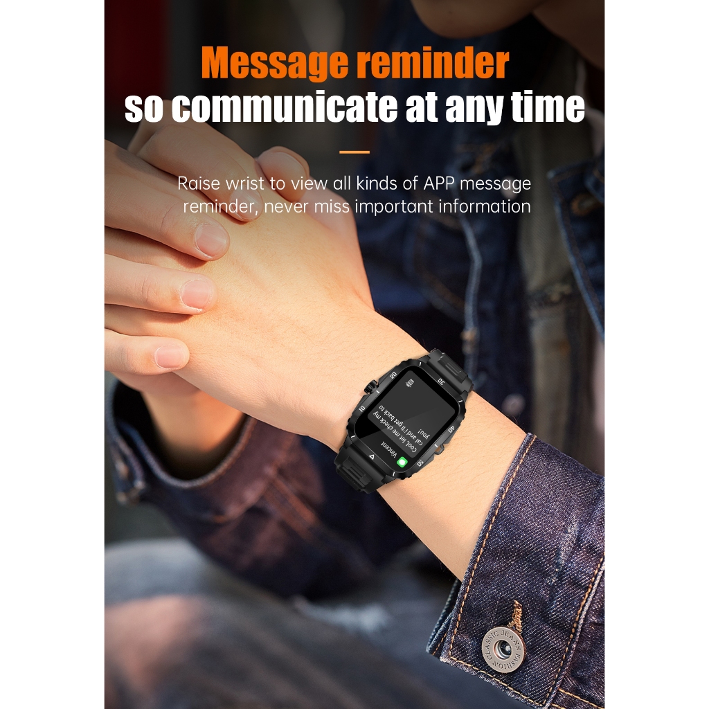 KT71 Smart Watch Men M waterproof Large Screen Bluetooth Call AI  Voice Health Monitoring Ourdoor Sports Fitness Tracker