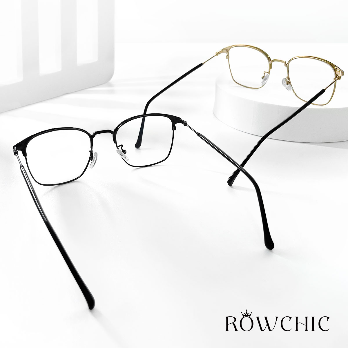 Rowchic Photochromic Eyeglass Anti Radiation Retro Rectangle Glasses