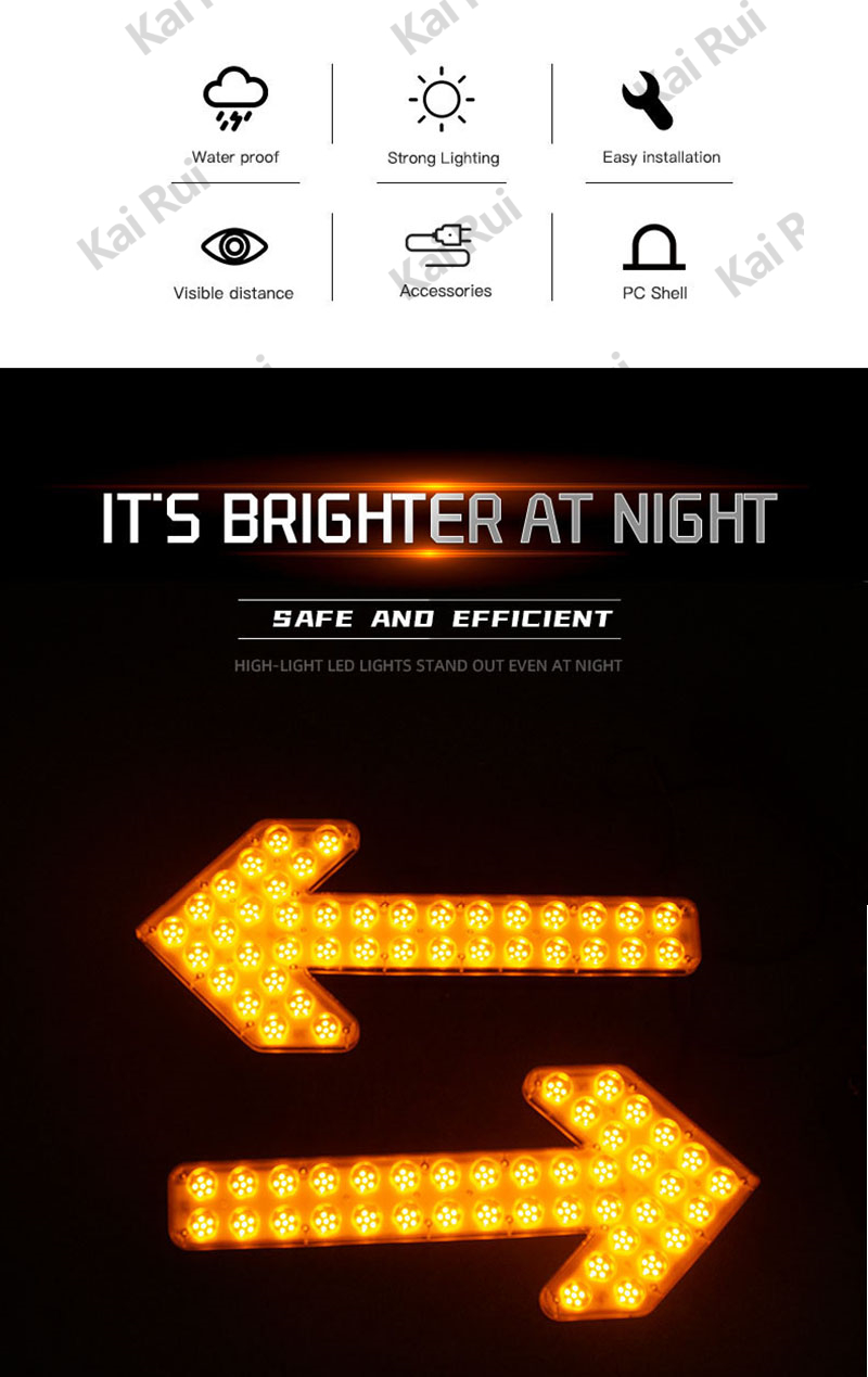 DC12-24V arrow light cleaning construction vehicle LED water steering ...