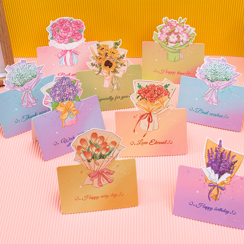 Valentine's Day Greeting Cards Flower Pattern Message Cards Mother's ...