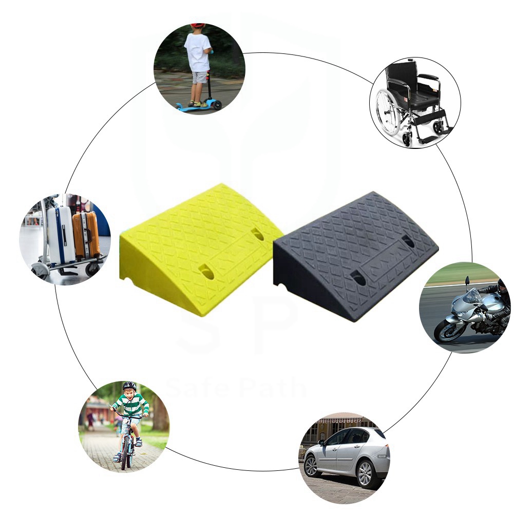 【SP】Portable Durable Triangle Rubber Step Mat Ramp Mat Car Climbing ...