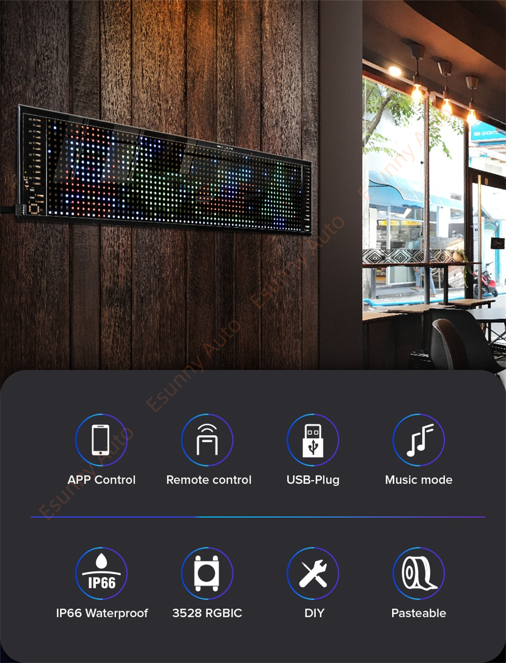 LED Matrix Pixel Panel Bluetooth APP USB 5V Flexible Addressable RGB ...
