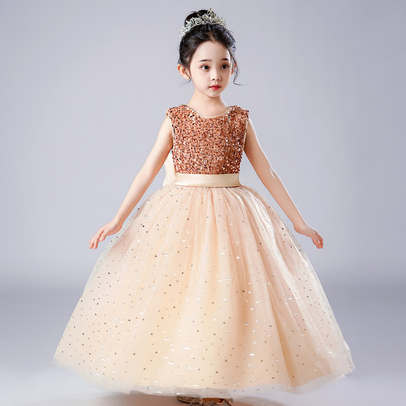 Sequnis Prom Dress with Sash Girls Birthday Party Gowns Sleeveless Holiday Dress