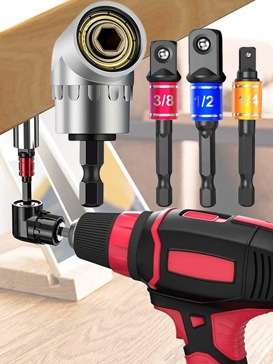 Impact Grade Socket Adapter Set - 105 Degree Angle Screwdriver Holder ...