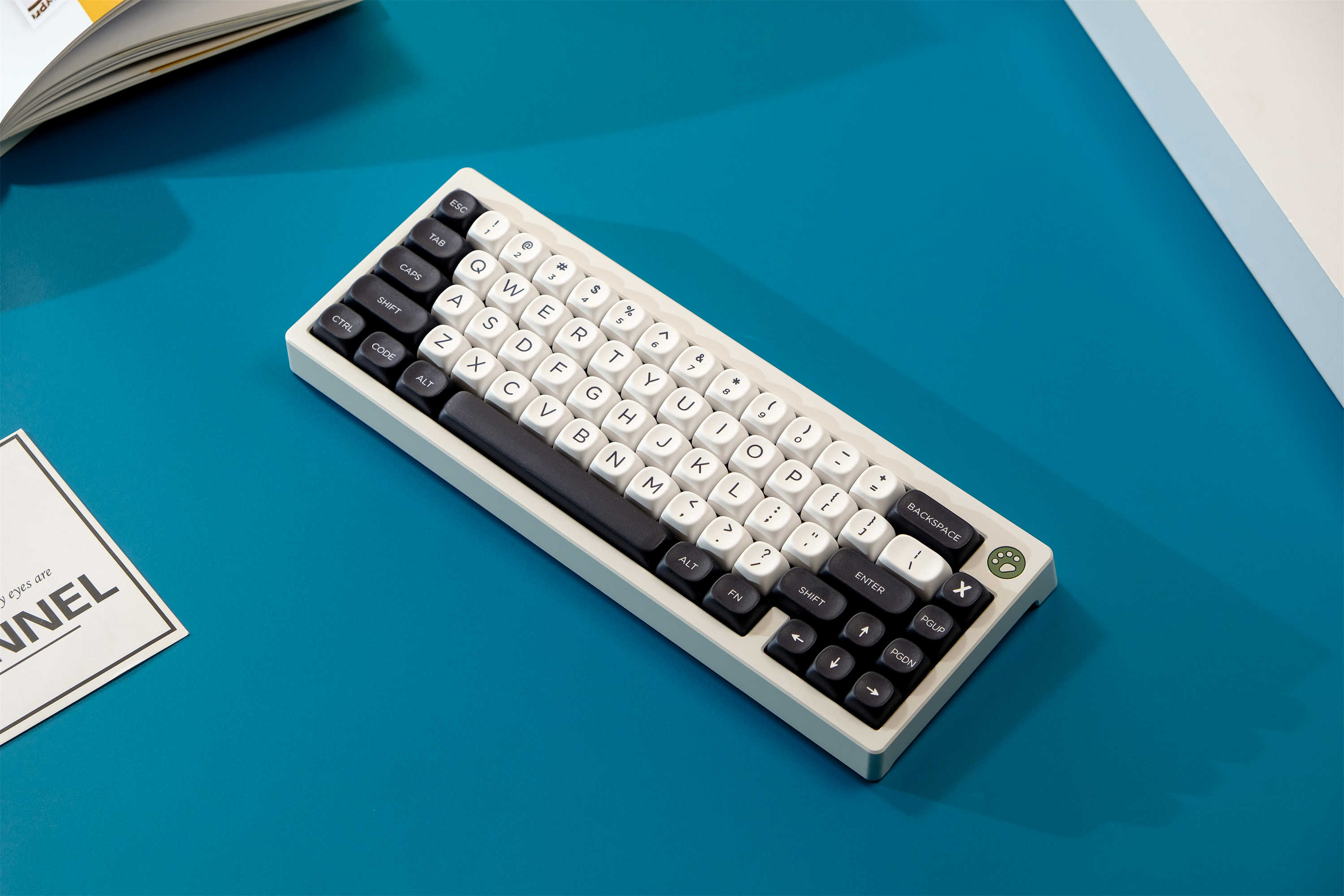 GMK Minimalist black white keycaps, 126 Keys keycaps MOA Profile DYE ...