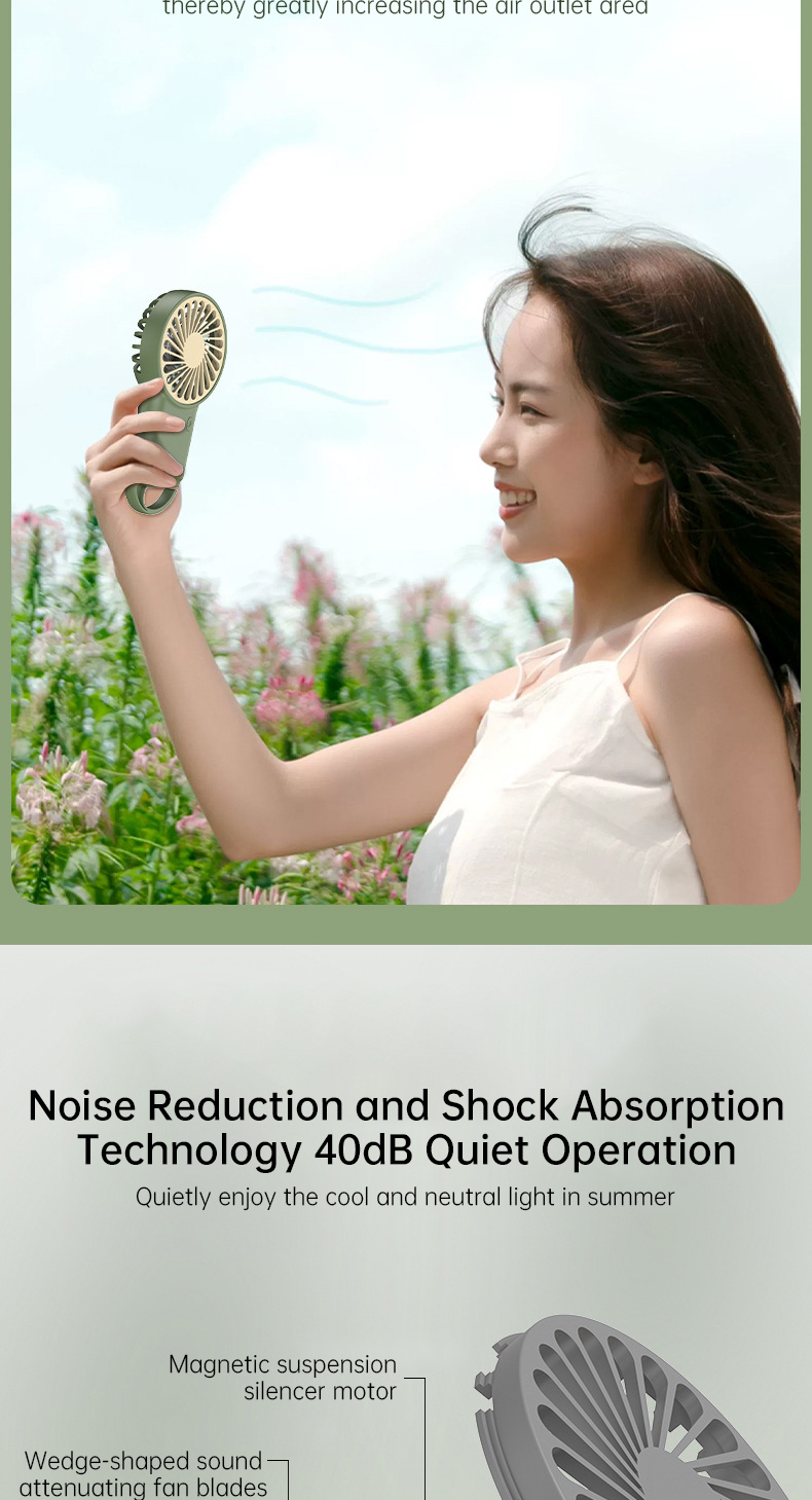 Thunlit Handheld Mini Fan Rechargeable Small Portable Pocket Hanging ...