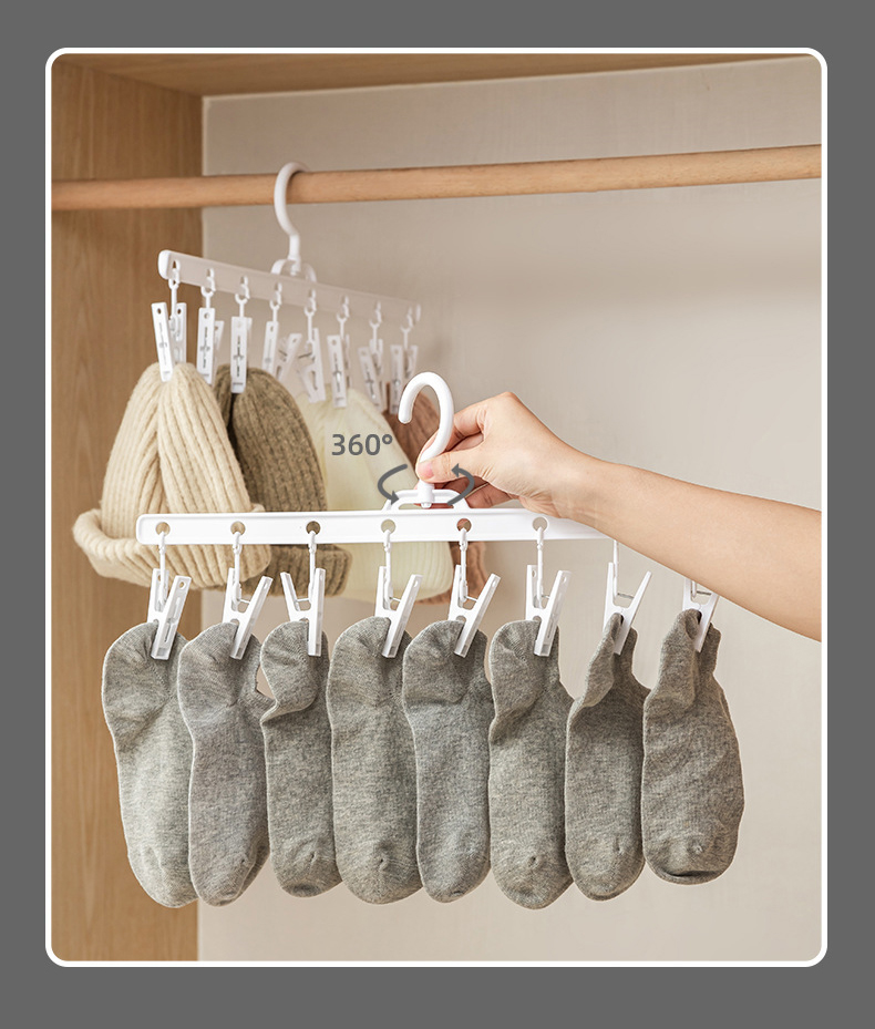 Trendy New Multi-functional Sock Clips with Clothespins, Windproof Sock ...