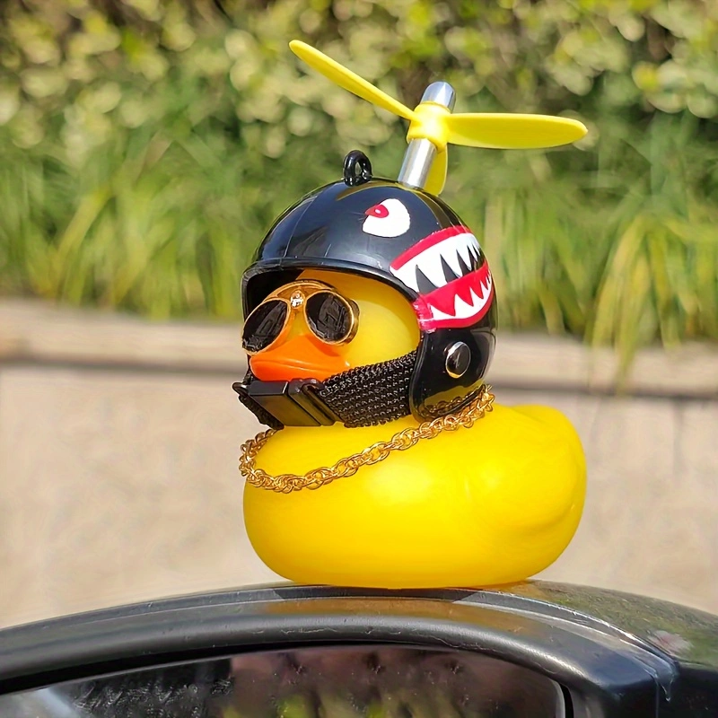 1 Pack Car Decorations Influencer DIY Little Black Duck Helmet Bamboo ...