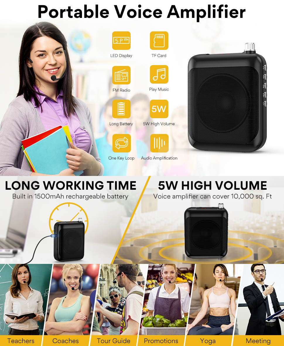Maono AU-C01 Mini Portable Voice Amplifier Loudspeaker With ...