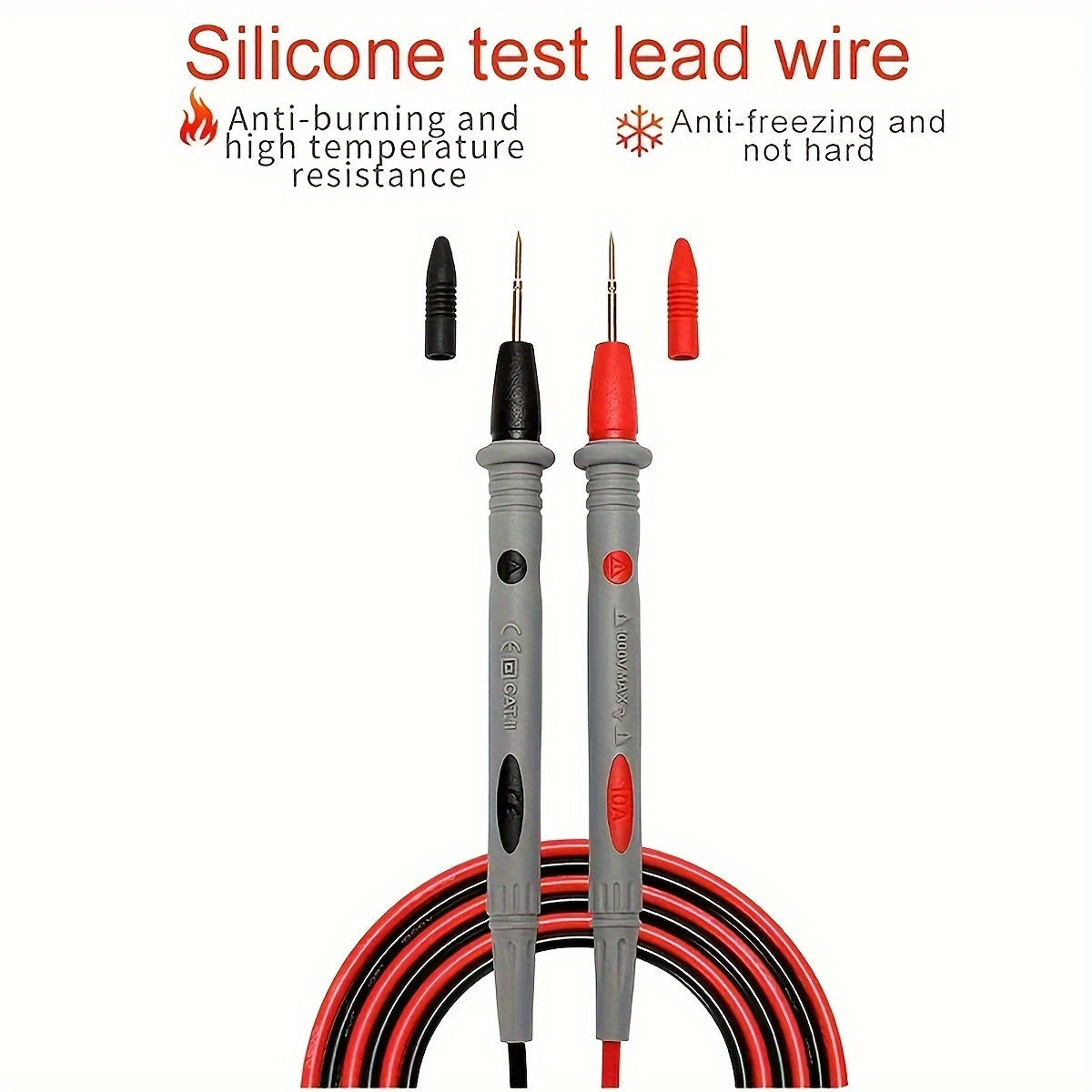 Electrical Multimeter Test Leads Cat III 1000V 10A Volt Test Lead with ...