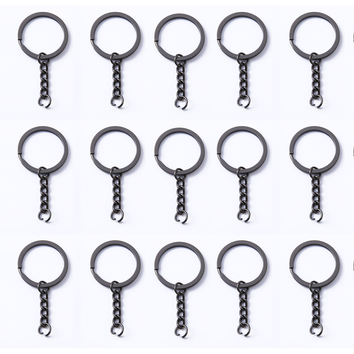 10/20/50/100 pcs/lot Key Ring Key Chain 5 Colors Plated 30mm Round ...