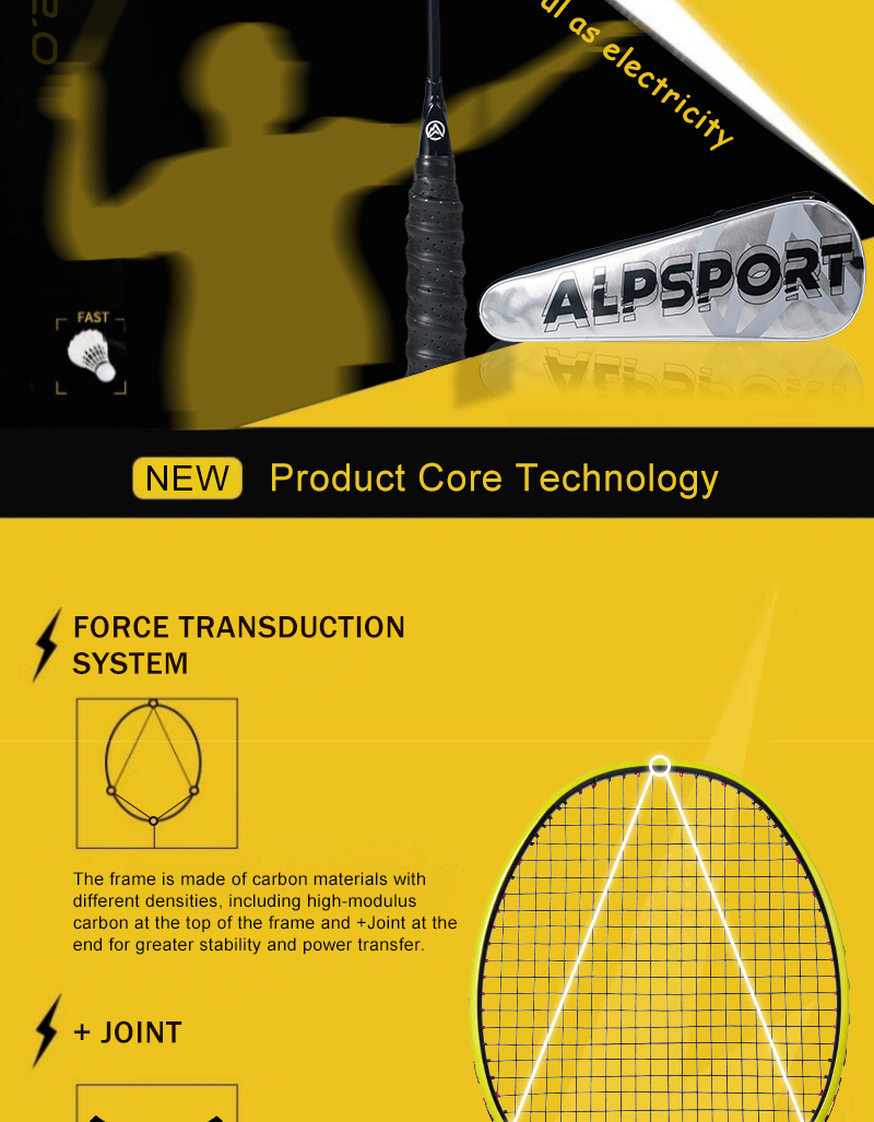 ALP V5 2.0 MXH CushionTechnology Offensive Badminton Racket Original 4U ...