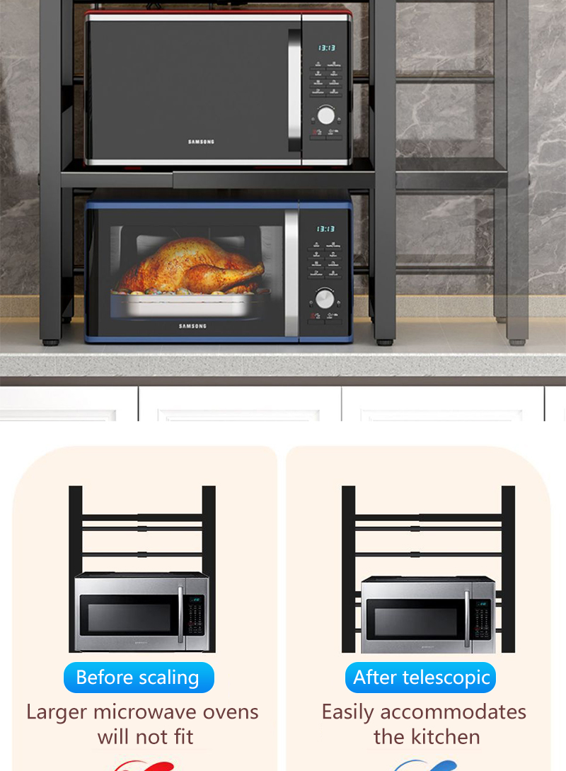 oven rack stainless steel layer rack Microwave Oven Rack Expandable and ...
