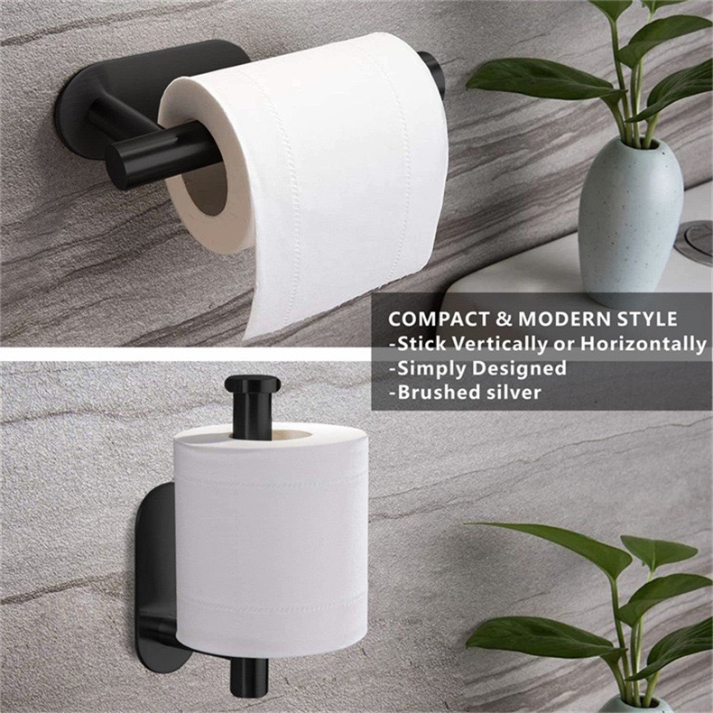 1pc Self Adhesive Toilet Paper Towel Holder Plastics Wall Mount No Punching Tissue Towel Roll ...