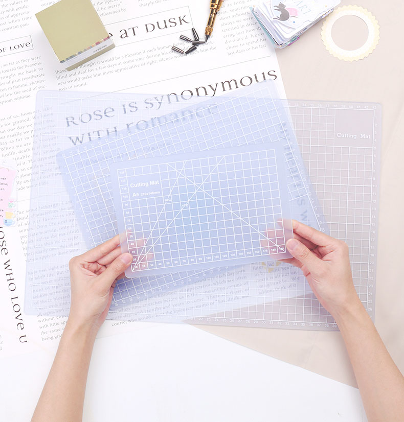 KW-triO A5 A4 A3 Transparent PVC Cutting Mat Single Side Patchwork Cut ...