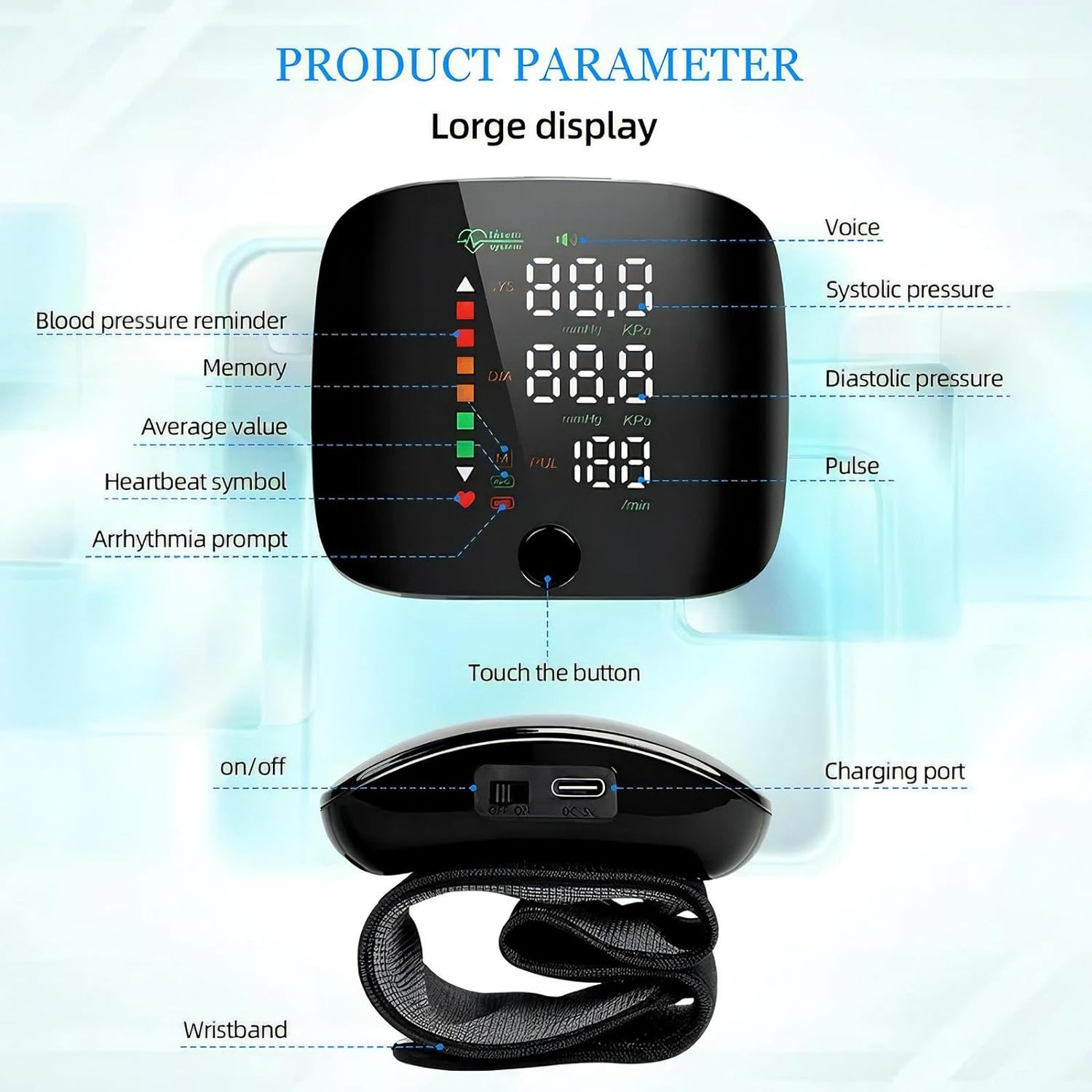 【Local】Blood Pressure Digital Monitor LED Display automatic blood ...