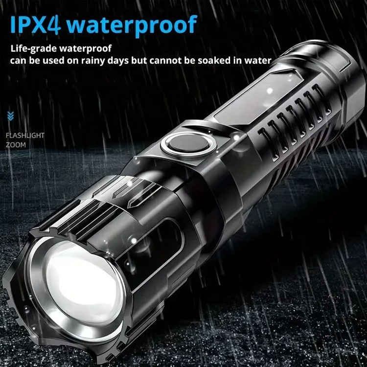 XIWANGFIRE Portable Strong Light Flashlight Built-in Battery USB ...