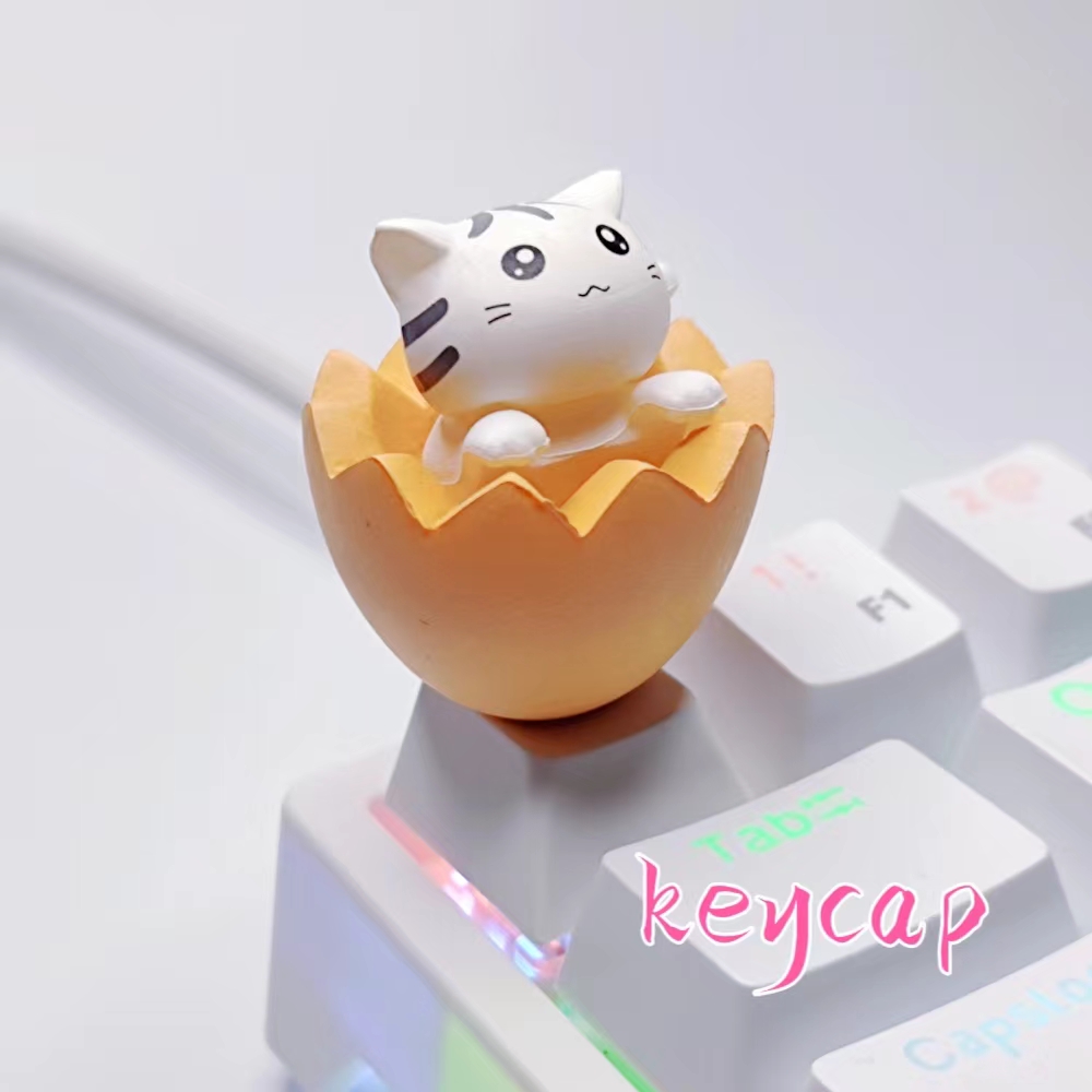 Handmade Keycap PBT Eggshell Private Cat for Mechanical Keyboard ...