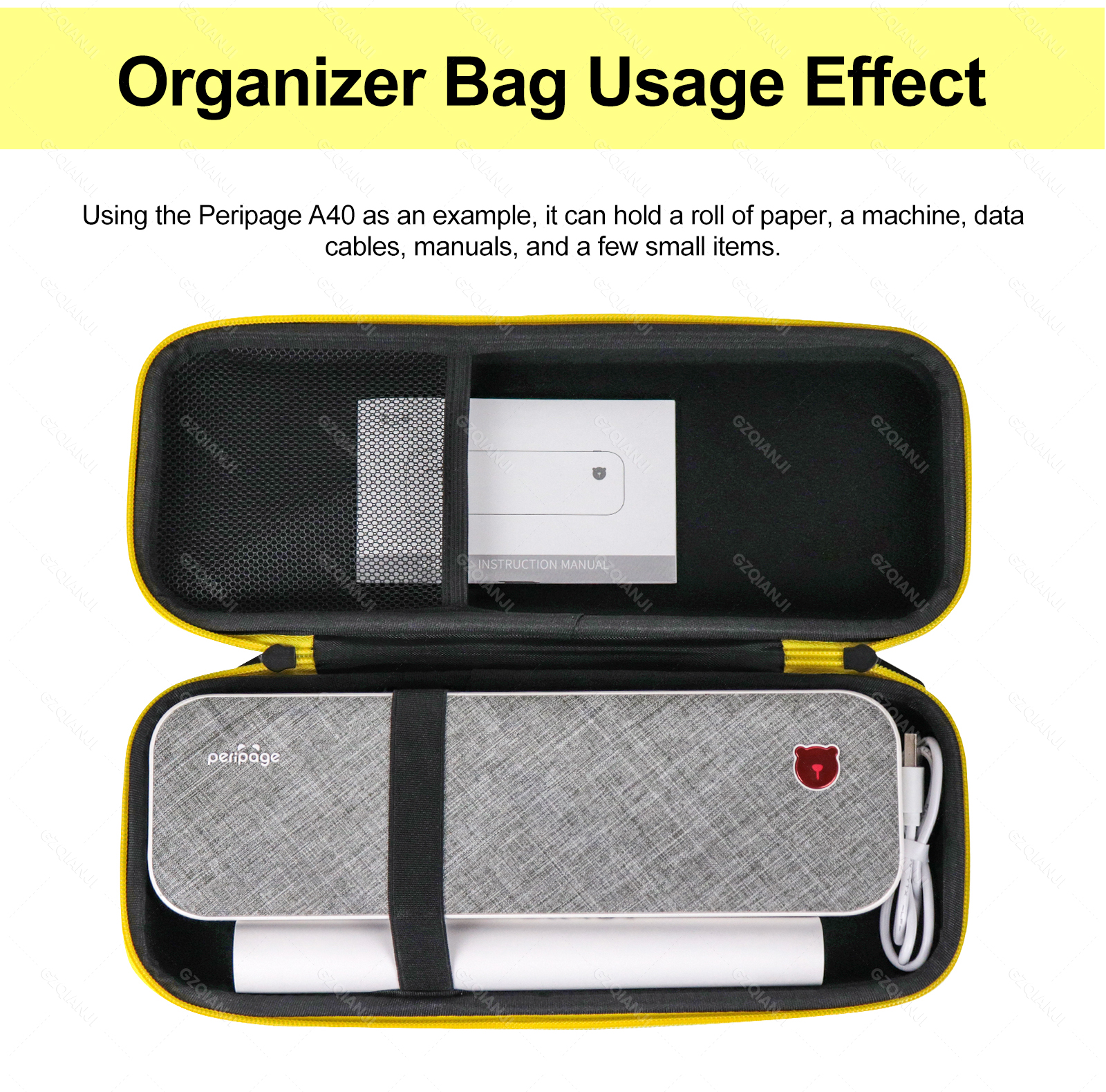 A4 Printer Storage Bag For Peripage A40、HPRT MT810、ATS886 And Other A4 ...