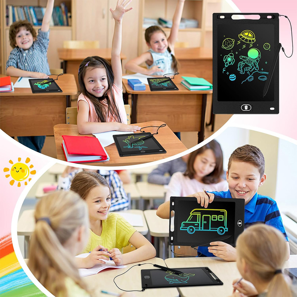 8.5/10/12 Inch Colorful LCD Writing Tablet with string for Kid 3 4 5 6 ...